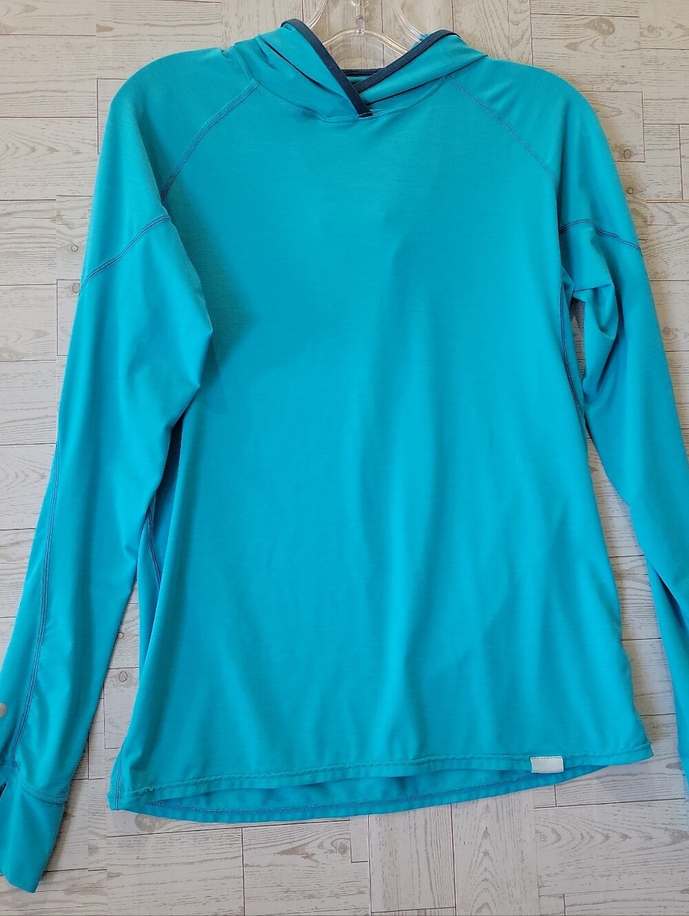 NRS Hoodie Womens Medium Blue Silkweight Upf 50+ Performance Pullover Breathable